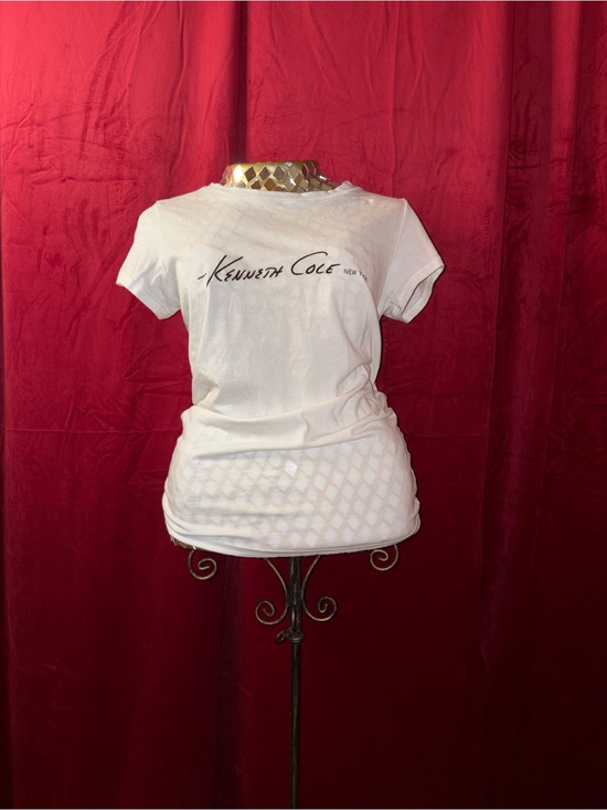 Kenneth Cole Tops - Kenneth Cole White Short-Sleeve Logo Tee